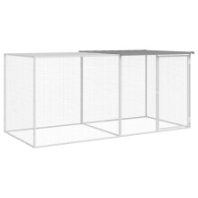 (light grey, 203 x 98 x 90 cm) vidaXL Chicken Cage with Roof Farm Chicken Run Coop Hen House Galvanised Steel