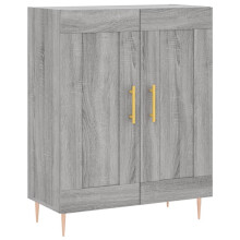 (grey sonoma) vidaXL Sideboard Storage Cabinet Cupboard High Gloss White Engineered Wood