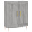 VidaXL (grey sonoma) vidaXL Sideboard Storage Cabinet Cupboard High Gloss White Engineered Wood 1