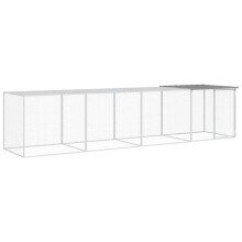 (light grey, 403 x 98 x 90 cm) vidaXL Chicken Cage with Roof Farm Chicken Run Coop Hen House Galvanised Steel