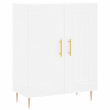 (white) vidaXL Sideboard Storage Cabinet Cupboard High Gloss White Engineered Wood