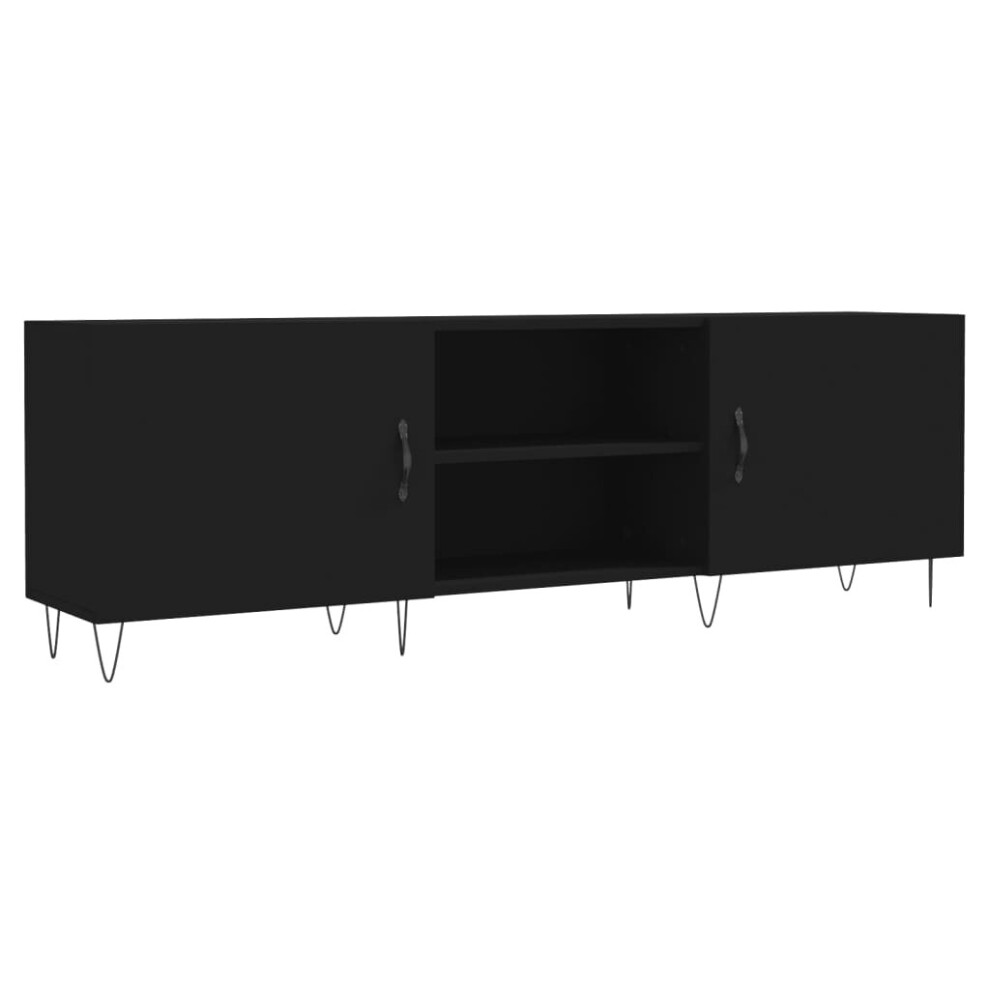 (black) vidaXL TV Cabinet TV Console Sideboard Media Console White Engineered Wood