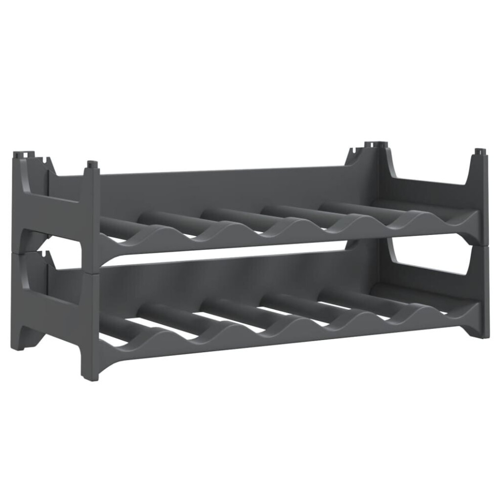 (12 bottle) vidaXL Wine Rack Wine Shelf Whisky Bottle Holder Drinking Rack PP Stackable