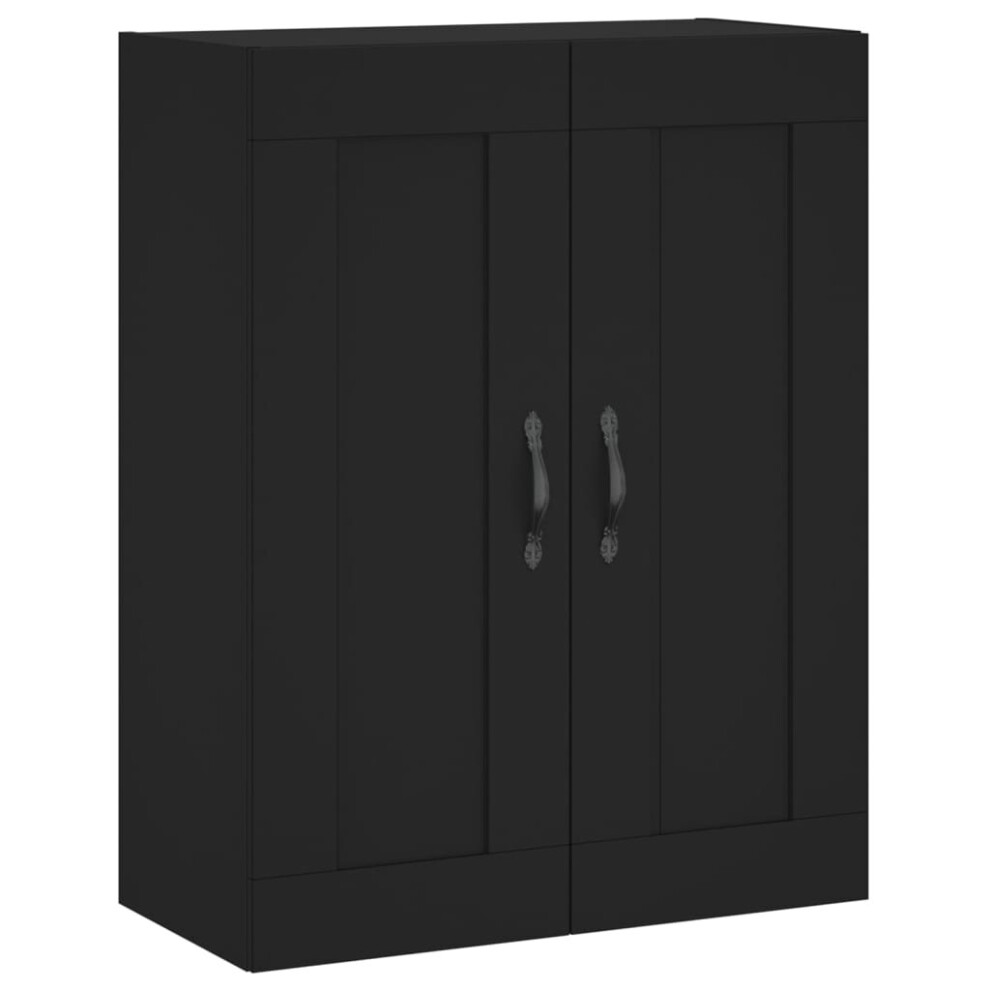 (black) vidaXL Wall Mounted Cabinet Bathroom Cabinet Cupboard White Engineered Wood