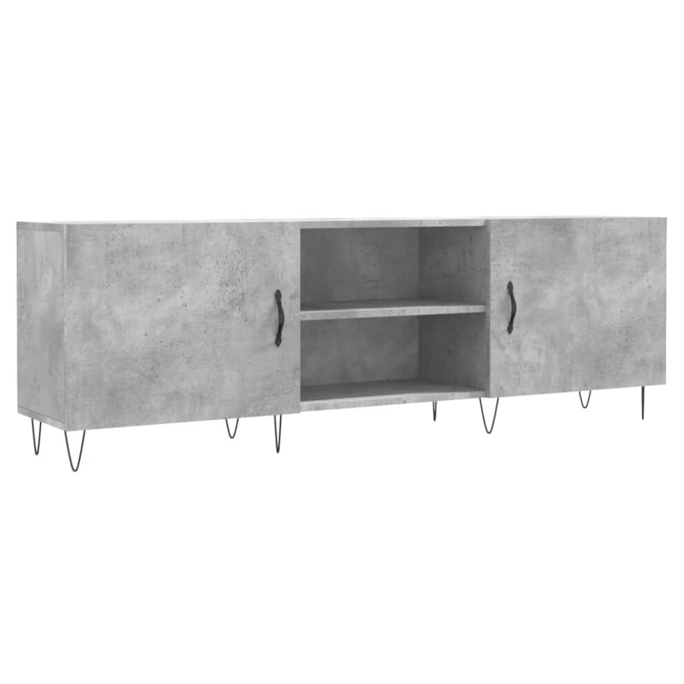 Vidaxl (Concrete Grey) Tv Cabinet Tv Console Sideboard Media Console White Engineered Wood White,Grey