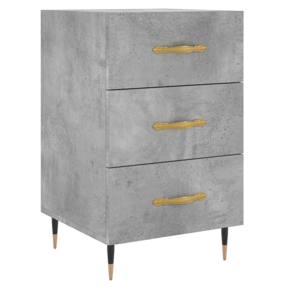 Vidaxl (Concrete Grey) Bedside Cabinets Side Table Bedstand Nightstand 2 Pcs Engineered Wood