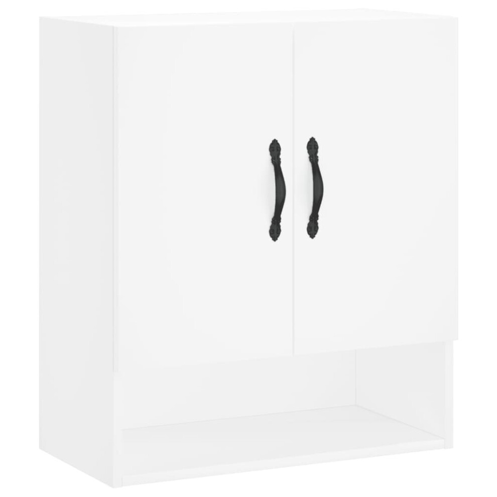 (white) vidaXL Wall Cabinet Wall Storage Display Cabinet Concrete Grey Engineered Wood