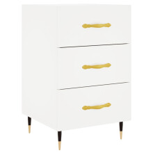 (white) vidaXL Bedside Cabinets Side Table Bedstand Nightstand 2 pcs Engineered Wood
