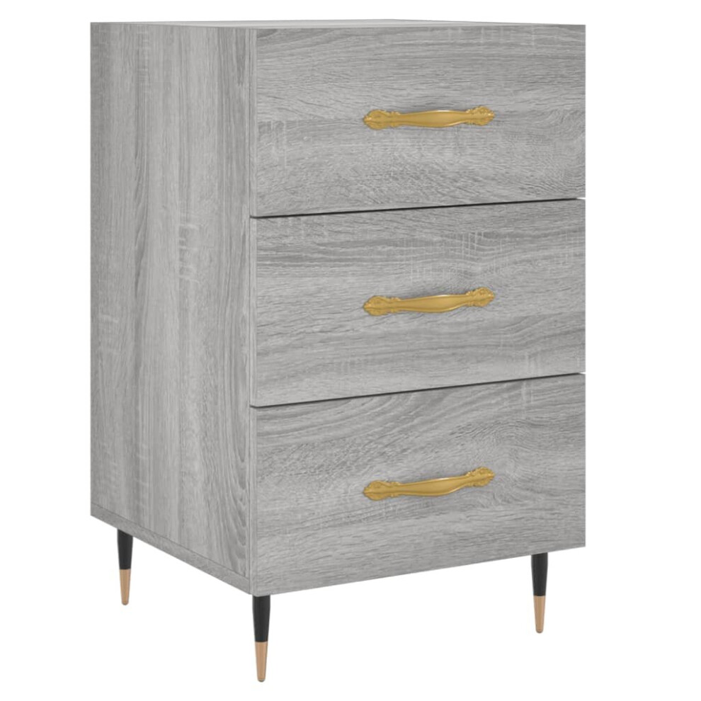 (grey sonoma) vidaXL Bedside Cabinets Side Table Bedstand Nightstand 2 pcs Engineered Wood