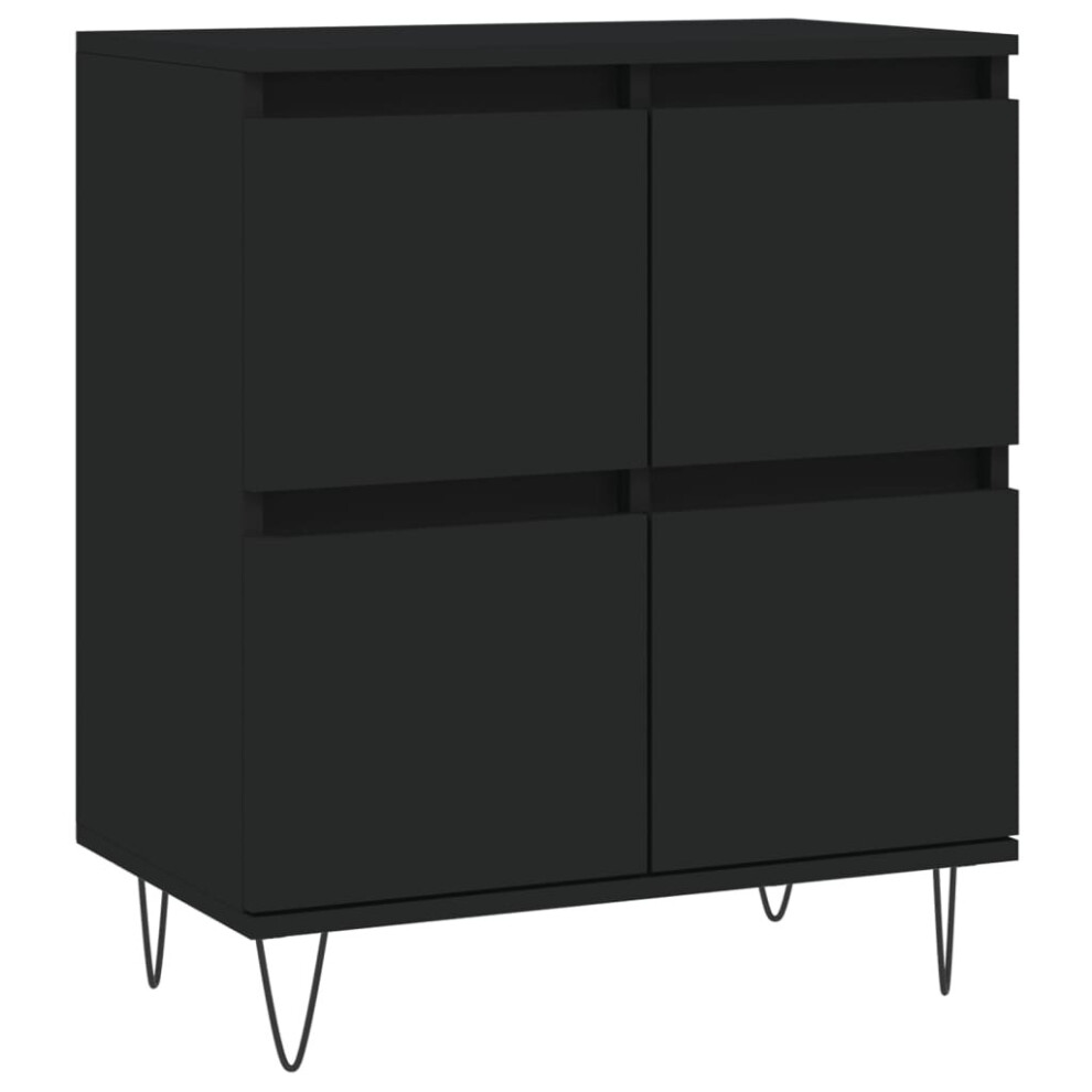 (black) vidaXL Sideboard Cabinet Storage Cabinet Cupboard Grey Sonoma Engineered Wood