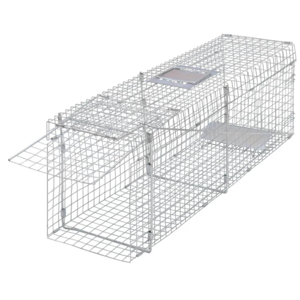 (100 cm) vidaXL Live Trap Galvanised Steel Animal Cage Rodent Control Set Multi Sizes