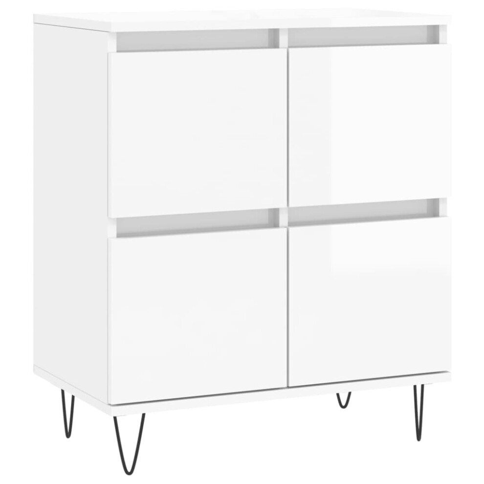 (high gloss white) vidaXL Sideboard Cabinet Storage Cabinet Cupboard Grey Sonoma Engineered Wood