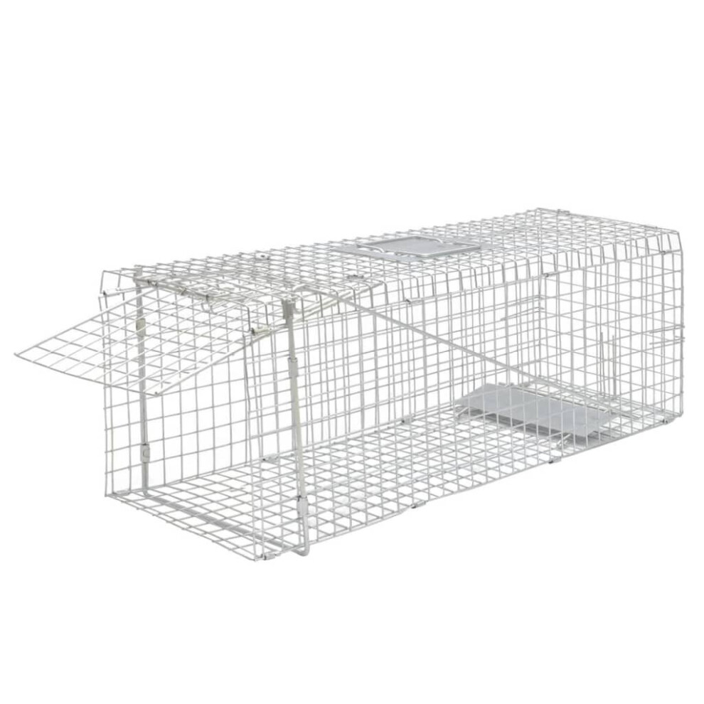 (80 cm) vidaXL Animal Trap Humane Rat Trap Cat Cage Trap Animal Cage Galvanised Iron