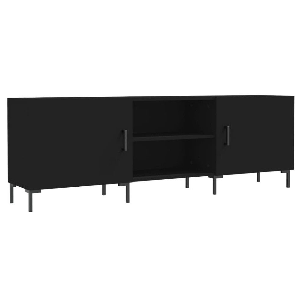 (black) vidaXL TV Cabinet TV Console Sideboard Media Console White Engineered Wood