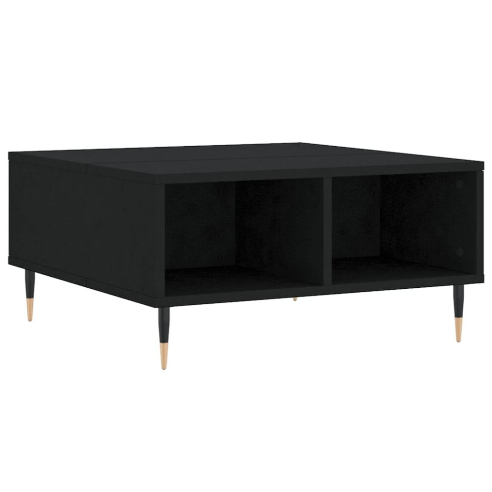Vidaxl (Black) Coffee Table Tea Side Table Sofa Table High Gloss White Engineered Wood