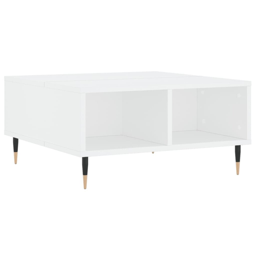 Vidaxl (White) Coffee Table Tea Side Table Sofa Table High Gloss White Engineered Wood