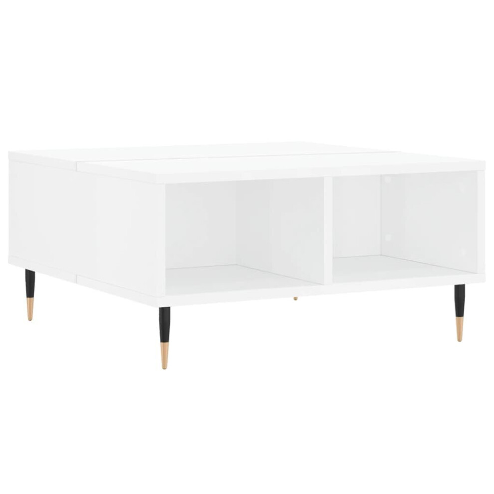Vidaxl (High Gloss White) Coffee Table Tea Side Table Sofa Table High Gloss White Engineered Wood