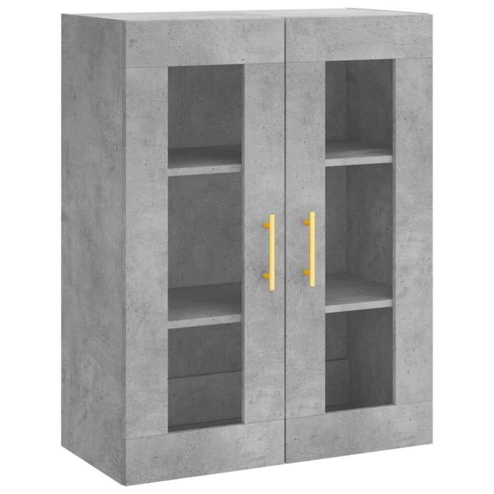 Vidaxl (Concrete Grey) Wall Mounted Cabinet Cupboard Side Cabinet Sonoma Oak Engineered Wood