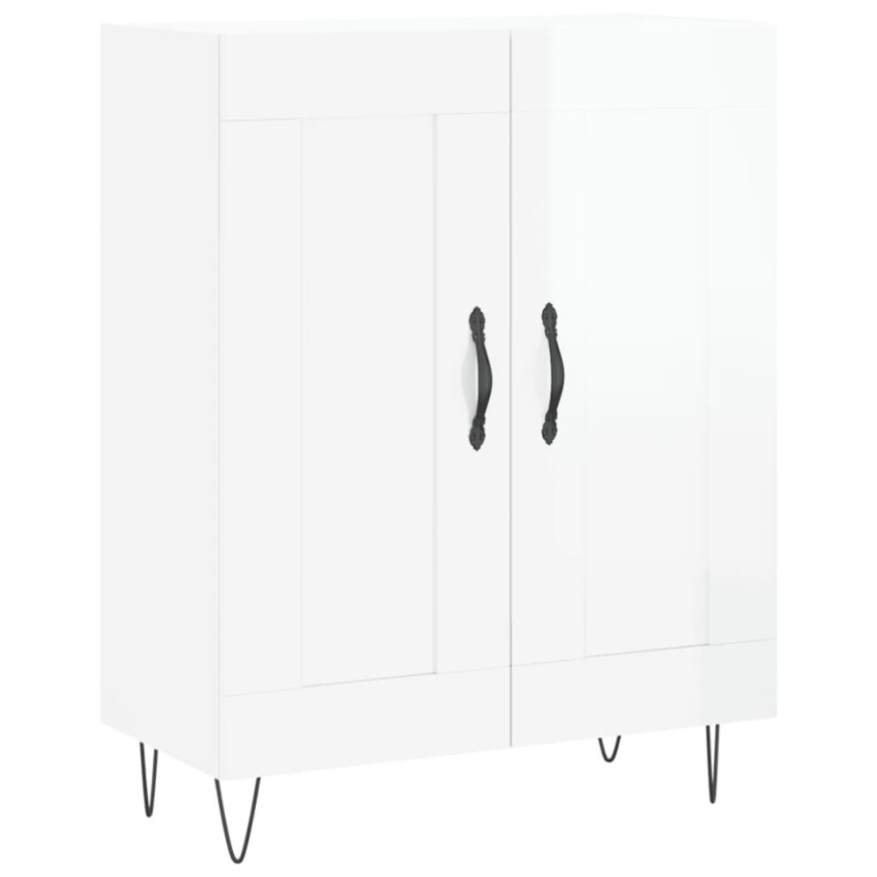 (high gloss white) vidaXL Sideboard Storage Cabinet Side Cabinet Concrete Grey Engineered Wood