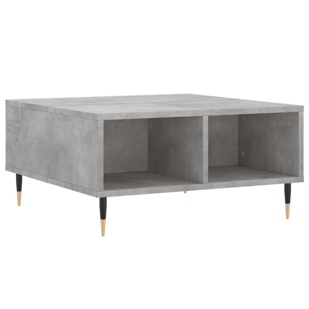 Vidaxl (Concrete Grey) Coffee Table Tea Side Table Sofa Table High Gloss White Engineered Wood