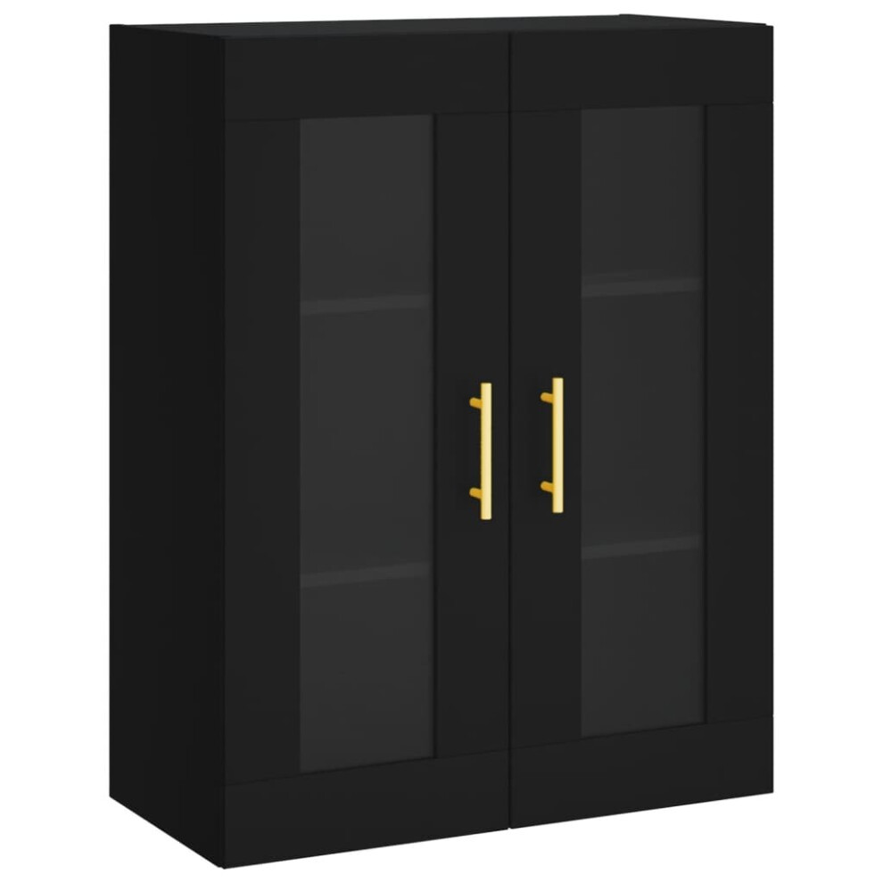 Vidaxl (Black) Wall Mounted Cabinet Cupboard Side Cabinet Sonoma Oak Engineered Wood
