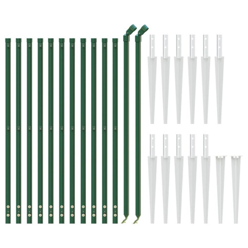 VidaXL vidaXL Maschendrahtzaun mit Bodenhülsen Grün 0,8x25 m 2