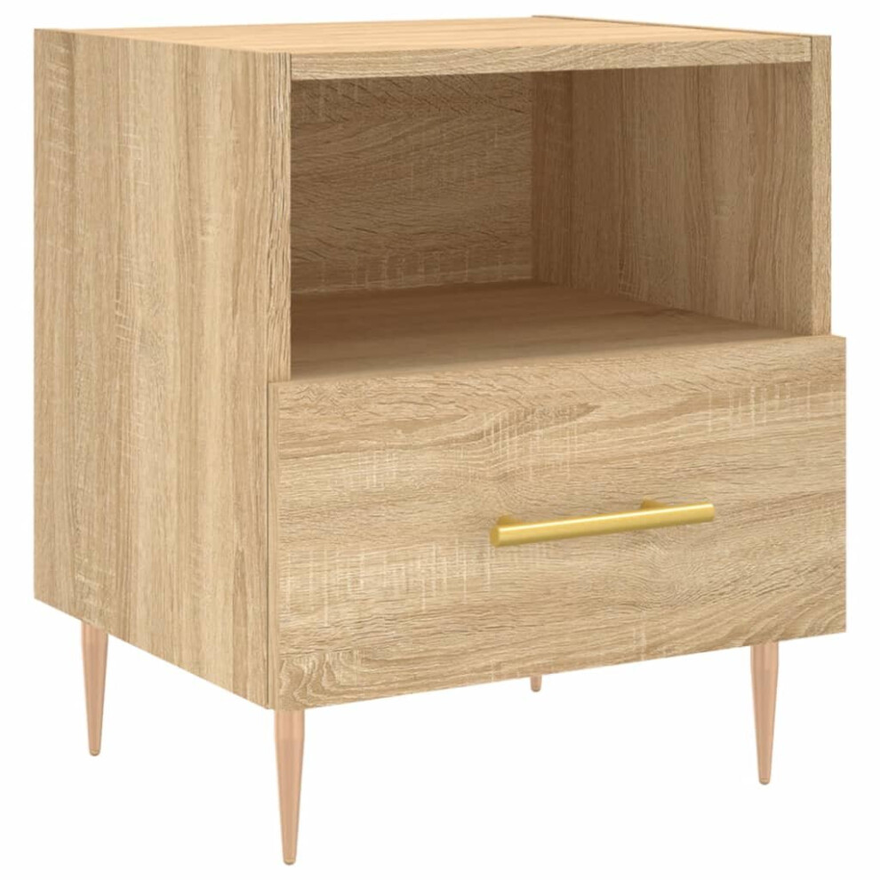 Vidaxl (Sonoma Oak, 1 Pcs) Bedside Cabinet Bed Table Nightstand Side Table White Engineered Wood