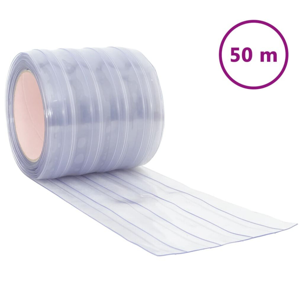 Vidaxl (White, 200 X 1.6 Mm (50 M)) Strip Curtain Roll Privacy Window Covering Pedestrian Door Strip Pvc