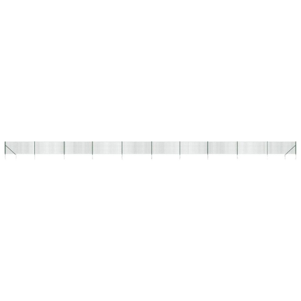 (green, 1 x 25 m) vidaXL Wire Mesh Fence Outdoor Garden Wire Fencing Mesh with Spike Anchors
