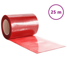 (red, 300 x 2.6 mm (25 m)) vidaXL Strip Curtain Roll Privacy Window Covering Pedestrian Door Strip PVC