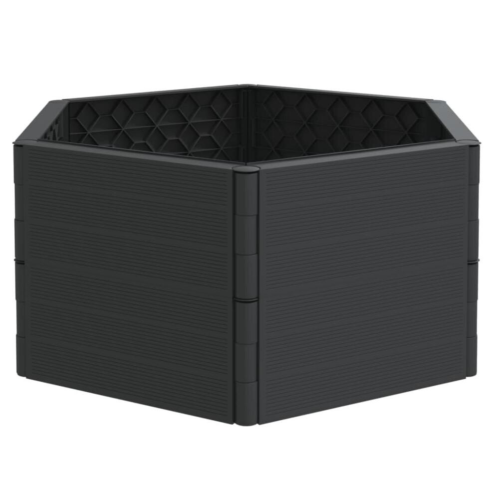 (1 pcs) vidaXL Garden Planters Raised Bed Outdoor Flower Box Plant Pot Anthracite PP