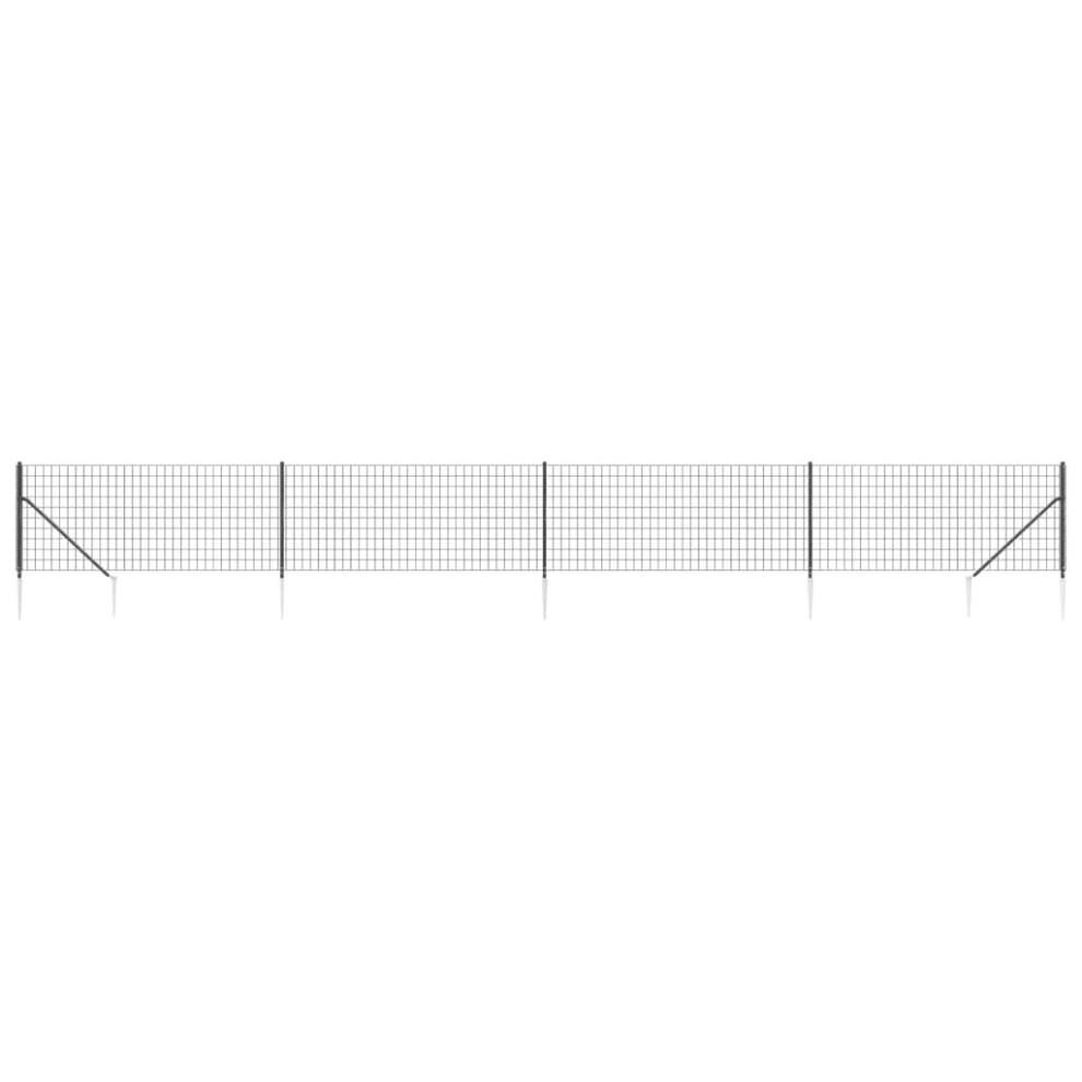 Vidaxl (Anthracite, 1.1 X 10 M) Wire Mesh Fence Outdoor Garden Wire Fencing Mesh With Spike Anchors