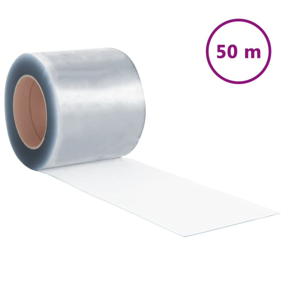 Vidaxl (Transparent, 200 X 1.6 Mm (50 M)) Strip Curtain Roll Privacy Window Covering Pedestrian Door Strip Pvc