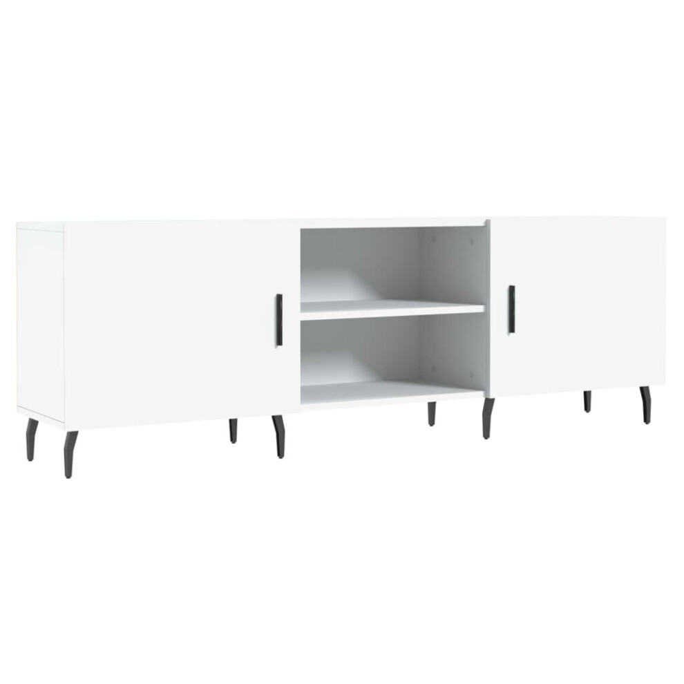 (white) vidaXL TV Cabinet TV Console Sideboard Media Console Black Engineered Wood