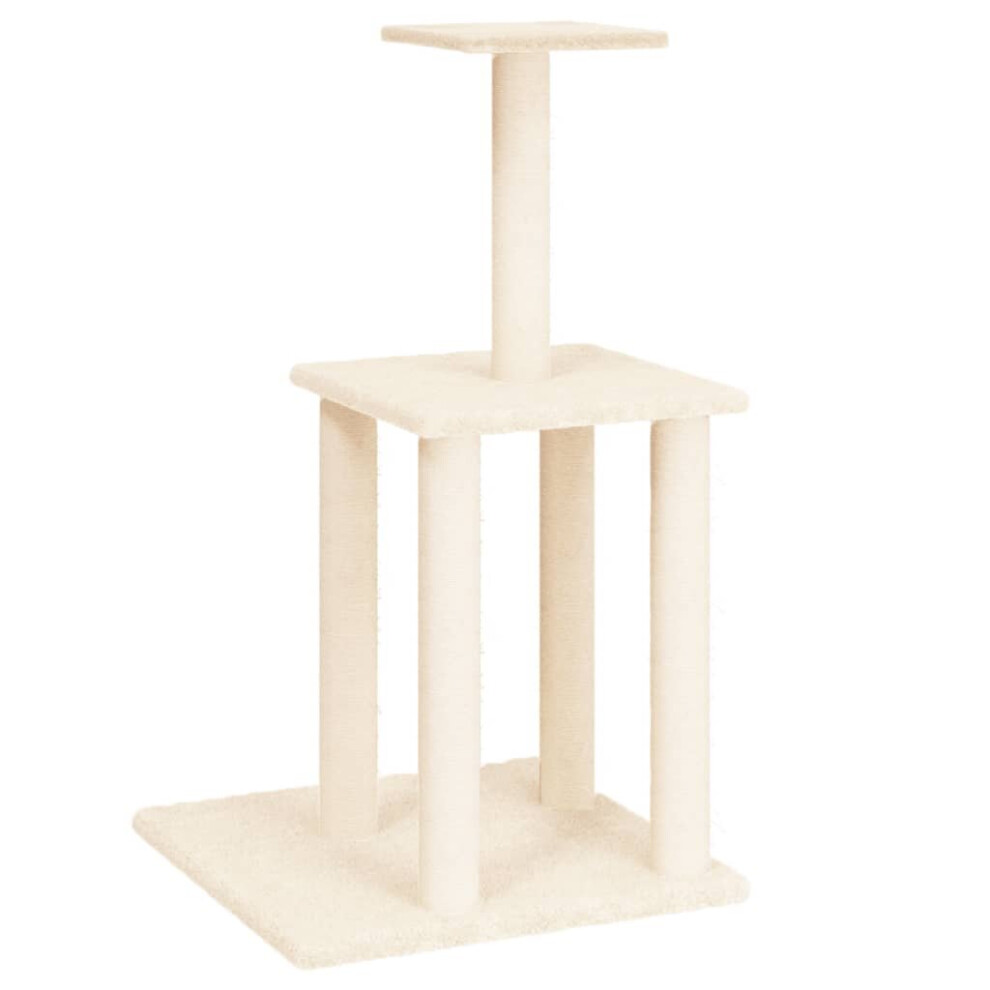 (cream) vidaXL Cat Tree with Sisal Scratching Posts Cat Scratch Tower Climber Dark Grey