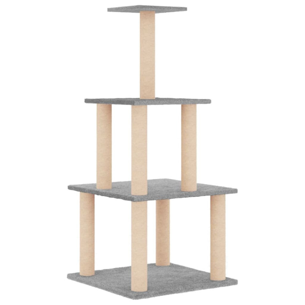 (light grey) vidaXL Cat Tree with Sisal Scratching Posts Cat Scratch Tower Climber Dark Grey