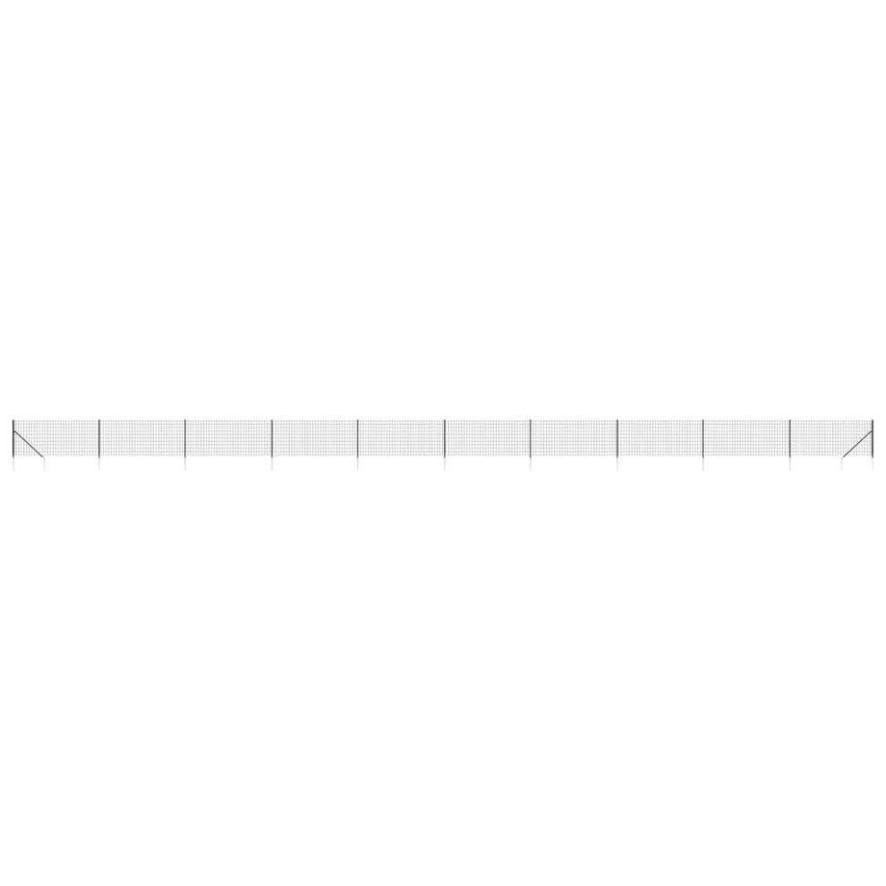 Vidaxl (Anthracite, 0.8 X 25 M) Wire Mesh Fence Outdoor Garden Wire Fencing Mesh With Spike Anchors