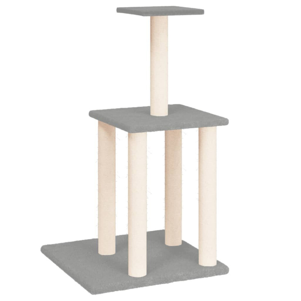 (light grey) vidaXL Cat Tree with Sisal Scratching Posts Cat Scratch Tower Climber Dark Grey