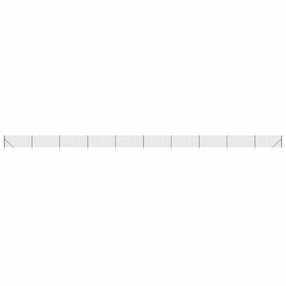 Vidaxl (Anthracite, 1.1 X 25 M) Wire Mesh Fence Outdoor Garden Wire Fencing Mesh With Spike Anchors