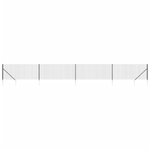 VidaXL vidaXL Maschendrahtzaun mit Bodenhülsen Anthrazit 0,8x10 m