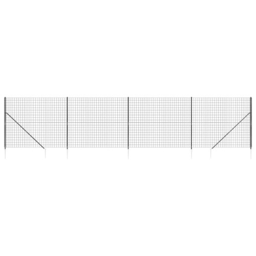 VidaXL vidaXL Maschendrahtzaun mit Bodenhülsen Anthrazit 1,4x10 m 1