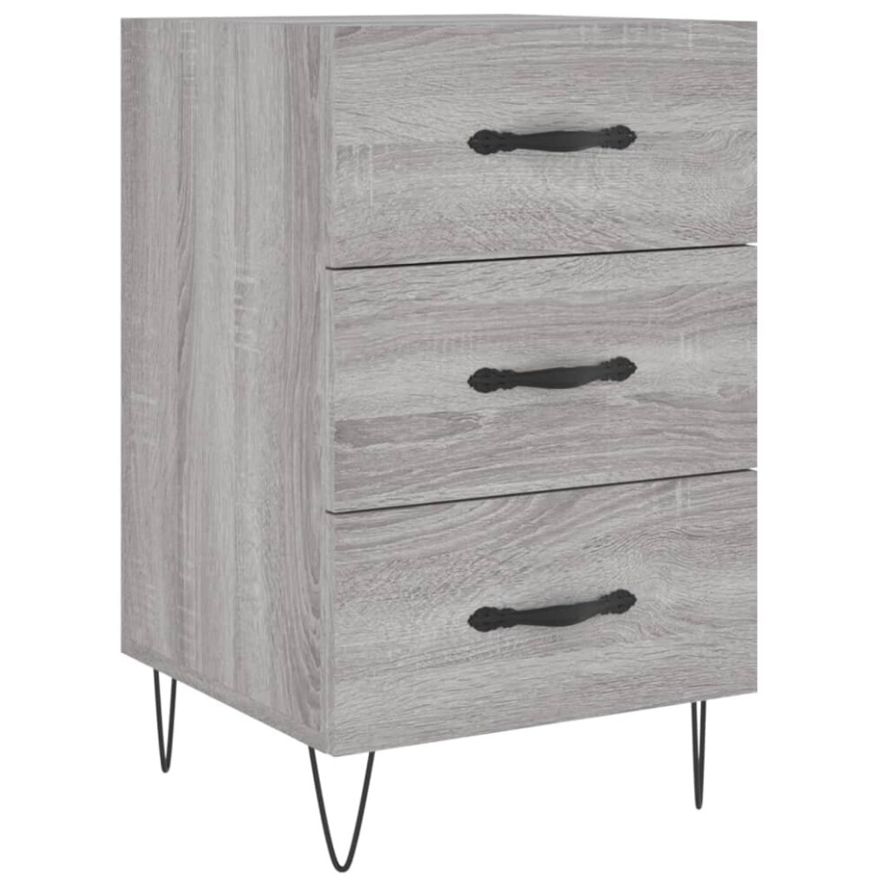 (grey sonoma) vidaXL Bedside Cabinet Bedside Table Nightstand Grey Sonoma Engineered Wood