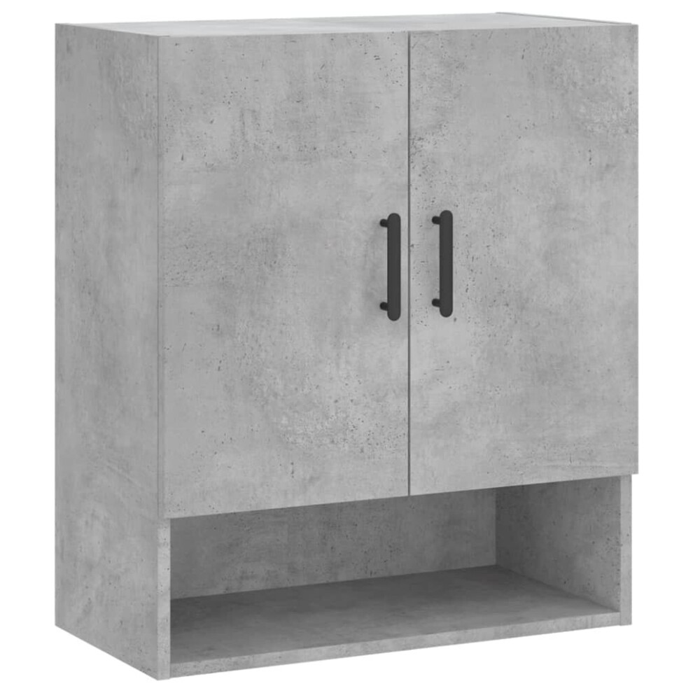 Vidaxl (Concrete Grey) Wall Cabinet Wall Display Cabinet High Gloss White Engineered Wood