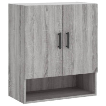 (grey sonoma) vidaXL Wall Cabinet Wall Display Cabinet High Gloss White Engineered Wood