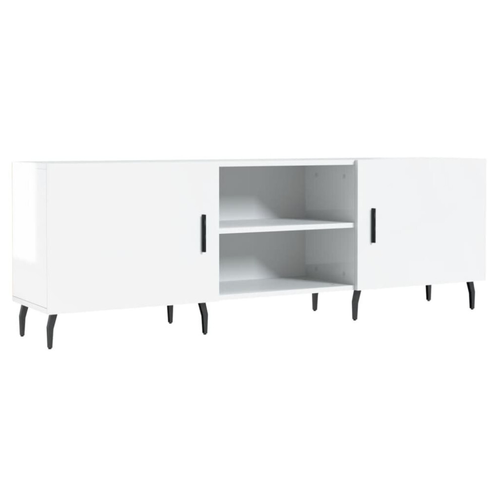 (high gloss white) vidaXL TV Cabinet TV Console Sideboard Media Console Black Engineered Wood