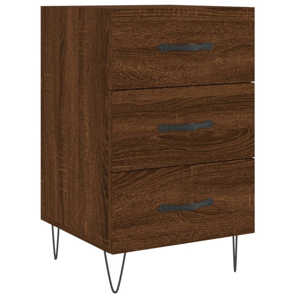 (brown oak) vidaXL Bedside Cabinet Bedside Table Nightstand Grey Sonoma Engineered Wood