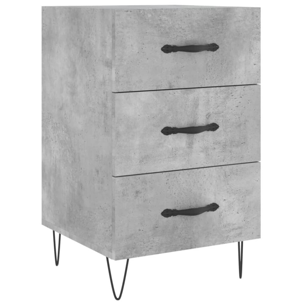 (concrete grey) vidaXL Bedside Cabinet Bedside Table Nightstand Grey Sonoma Engineered Wood