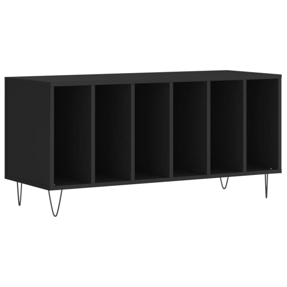 Vidaxl (Black) Record Cabinet Record Storage Cabinet Sideboard White Engineered Wood