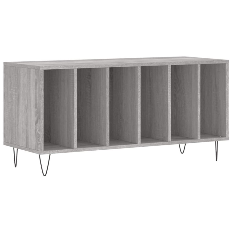 (grey sonoma) vidaXL Record Cabinet Record Storage Cabinet Sideboard White Engineered Wood