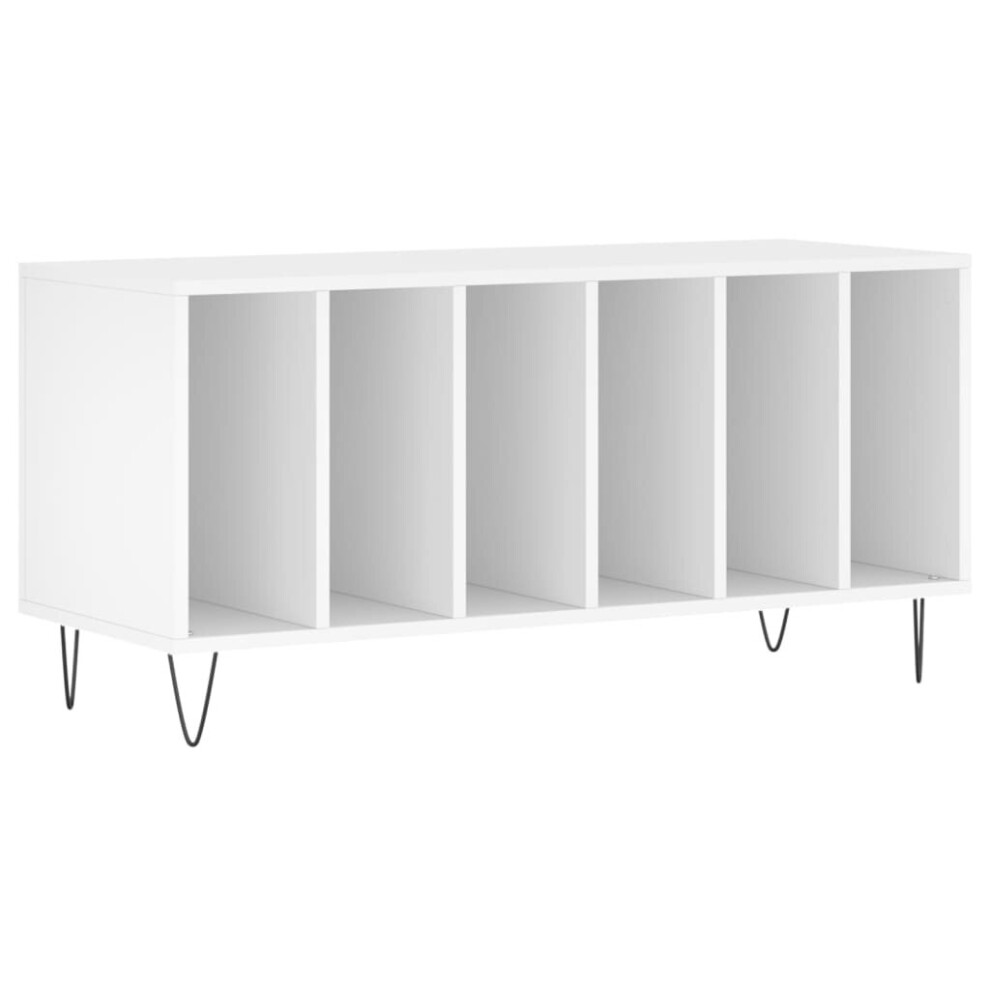 Vidaxl (White) Record Cabinet Record Storage Cabinet Sideboard Engineered Wood White